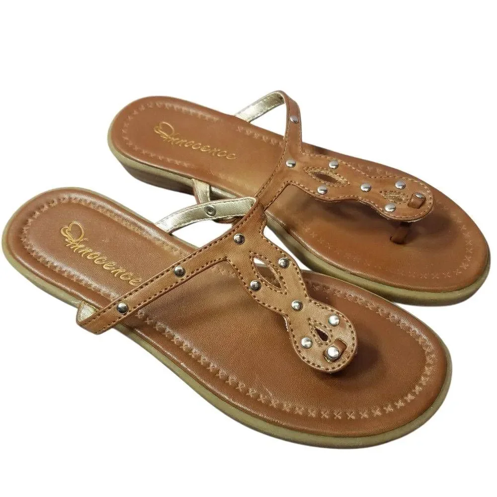 Innocence brown slip on sandals 2